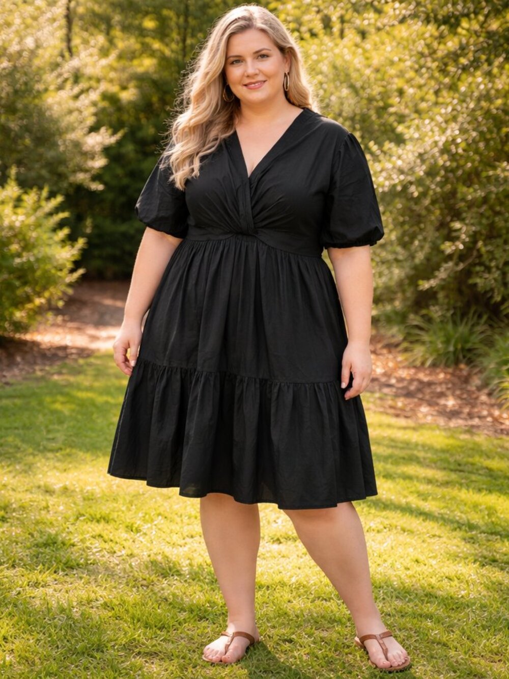 Free Assembly Casual Cotton Black Women's Dress, Size XXL - Picture 2 of 6